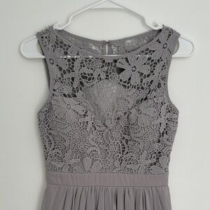 Lulu's Gray Lace Bodice Midi Dress size small
